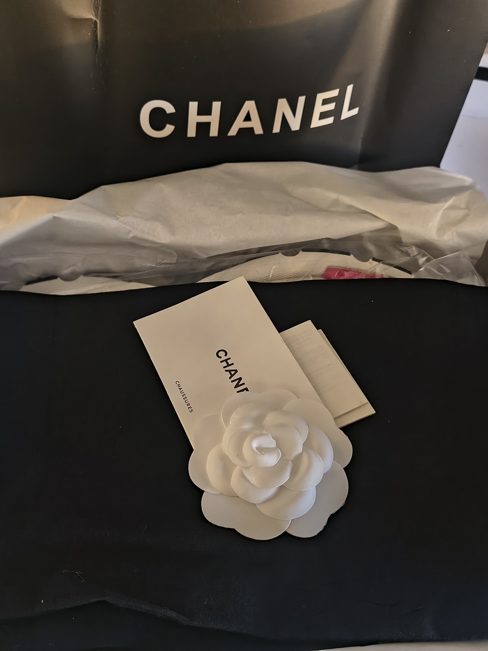 Chanel Cream & Black Low-Top Logo Sneakers - Picture 3 of 10